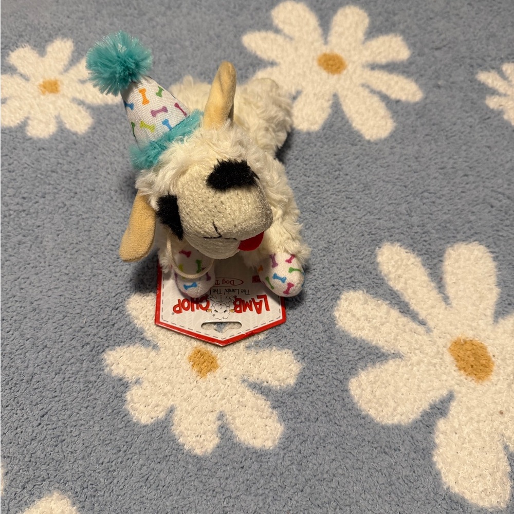 Plush Dog Toy with Party Hat